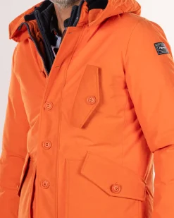Parkajacke aus Canvas mit Kapuze - Ginger Orange