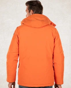 Parkajacke aus Canvas mit Kapuze - Ginger Orange