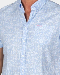 Pastellblaues Hemd mit weißem Print