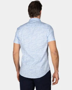 Pastellblaues Hemd mit weißem Print