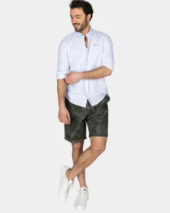 Pastellblaues Leinenhemd mit Elasthan