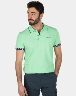 Poloshirt aus Stretch-Baumwolle - Sea Green