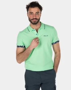 Poloshirt aus Stretch-Baumwolle - Sea Green