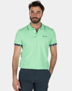 Poloshirt aus Stretch-Baumwolle - Sea Green