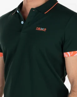 Poloshirt aus Stretch-Baumwolle - Dark Pine