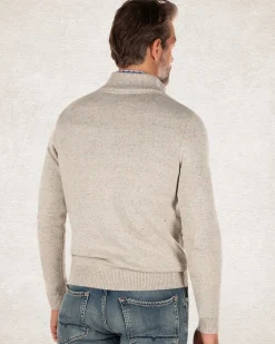 Pullover mit halbem Reißverschluss und Wolle - Shadow White