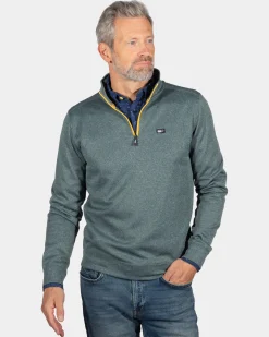 Pullover mit halbem Reißverschluss Trent - Eucalyptus Green