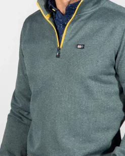 Pullover mit halbem Reißverschluss Trent - Eucalyptus Green