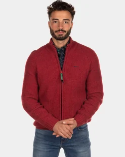 Rippstrick-Cardigan Dry - Cardinal Red