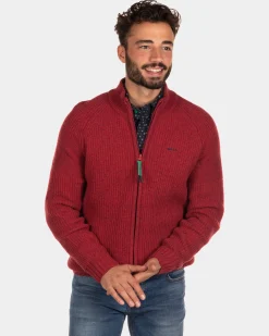Rippstrick-Cardigan Dry - Cardinal Red
