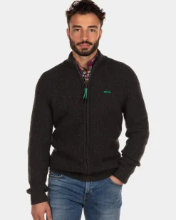 Rippstrick-Cardigan Dry - Dark Army