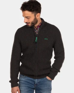 Rippstrick-Cardigan Dry - Dark Army