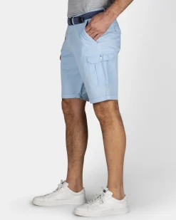 Robuste hellblaue Baumwoll-Cargo-Shorts