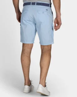 Robuste hellblaue Baumwoll-Cargo-Shorts