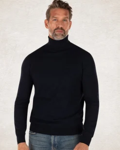 Rollkragenpullover aus Baumwolle - Charcoal Navy
