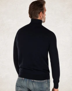 Rollkragenpullover aus Baumwolle - Charcoal Navy