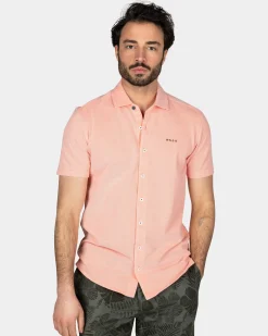 Rosa Hemd mit kurzen Ärmeln