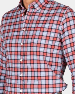 Rot-blau kariertes Hemd - Midnight Navy