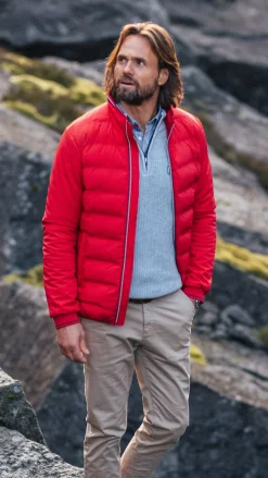 Rote Polyester-Bomberjacke - Reef Red