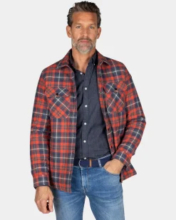 Rot-kariertes gefüttertes Flanellhemd - Reef Red