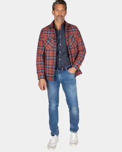 Rot-kariertes gefüttertes Flanellhemd - Reef Red