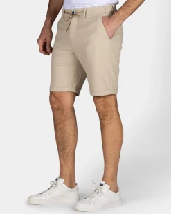 Sandfarbene Chino-Shorts mit Stretch