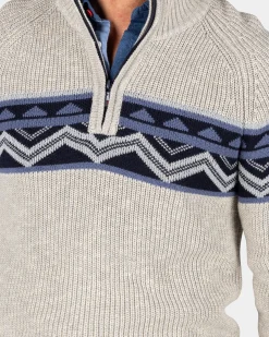 Sandfarbener gestrickter Baumwollpullover - Shimmering Sand