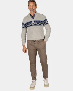 Sandfarbener gestrickter Baumwollpullover - Shimmering Sand