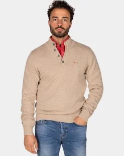 Sandfarbener Pullover mit Knöpfen - Shimmering Sand