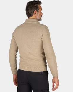 Sandfarbener Pullover mit halbem Reißverschluss - Shimmering Sand