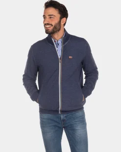 Schlichte Strickjacke aus Baumwolle - Key Navy