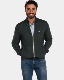 Schlichte Strickjacke aus Baumwolle - Dark Pine