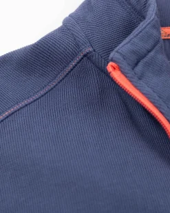 Schlichter Baumwollpullover mit Reißverschluss - Dusk Navy