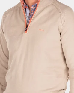 Schlichter Baumwollpullover - Shimmering Sand