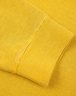 Schlichter Pullover mit halbem Reißverschluss aus Baumwolle stoke yellow