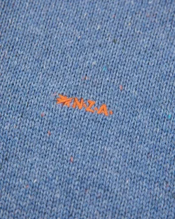 Schlichter Pullover mit halber Knopfleiste - Cloudy Blue