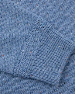 Schlichter Pullover mit halber Knopfleiste - Cloudy Blue