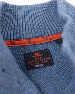 Schlichter Pullover mit halber Knopfleiste - Cloudy Blue