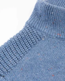 Schlichter Pullover mit halber Knopfleiste - Cloudy Blue