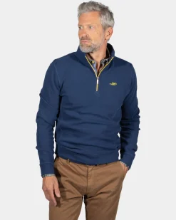 Schlichter Pullover mit halbem Reißverschluss Arapohue - Storm Blue