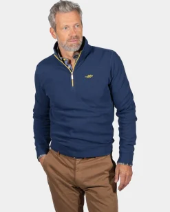 Schlichter Pullover mit halbem Reißverschluss Arapohue - Storm Blue