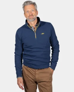 Schlichter Pullover mit halbem Reißverschluss Arapohue - Storm Blue