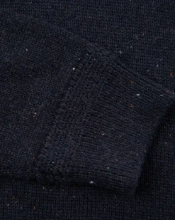Schlichter Pullover mit halber Knopfleiste - Pitch Navy