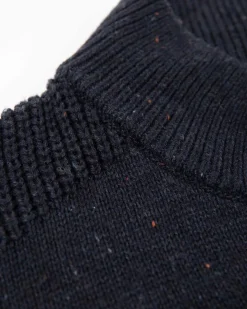 Schlichter Pullover mit halber Knopfleiste - Pitch Navy