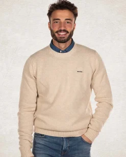 Schlichter Pullover mit Rundhalsausschnitt aus Wolle - Milky Ecru