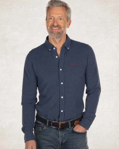 Schlichtes blaues Baumwollhemd - Bright Water Blue