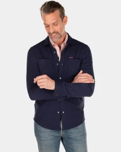 Schlichtes Hemd mit langen Ärmeln - Traditional Navy