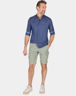 Schlichtes Hemd ohne Kragen - Dusk Navy