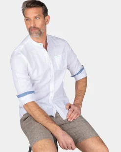 Schlichtes Hemd ohne Kragen - White