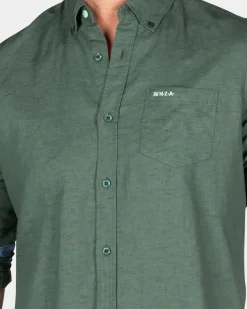 Schlichtes Leinenhemd - Chalk Green